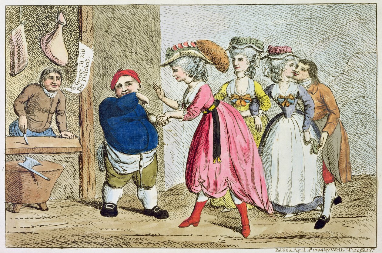 女性的影响，或者，Devonshire Canvas，1784（彩色蚀刻） 作者 英语学校