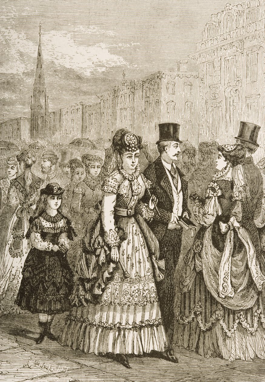 纽约第五大道，1870年，1876年由宗教学会出版的“美国图片”出版 作者 英语学校