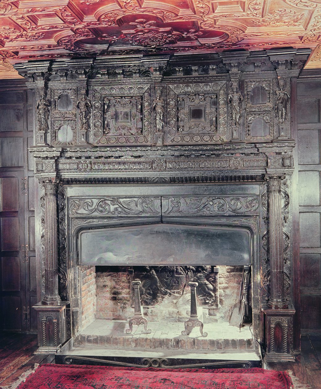 壁炉，c.1620（木雕） 作者 英语学校