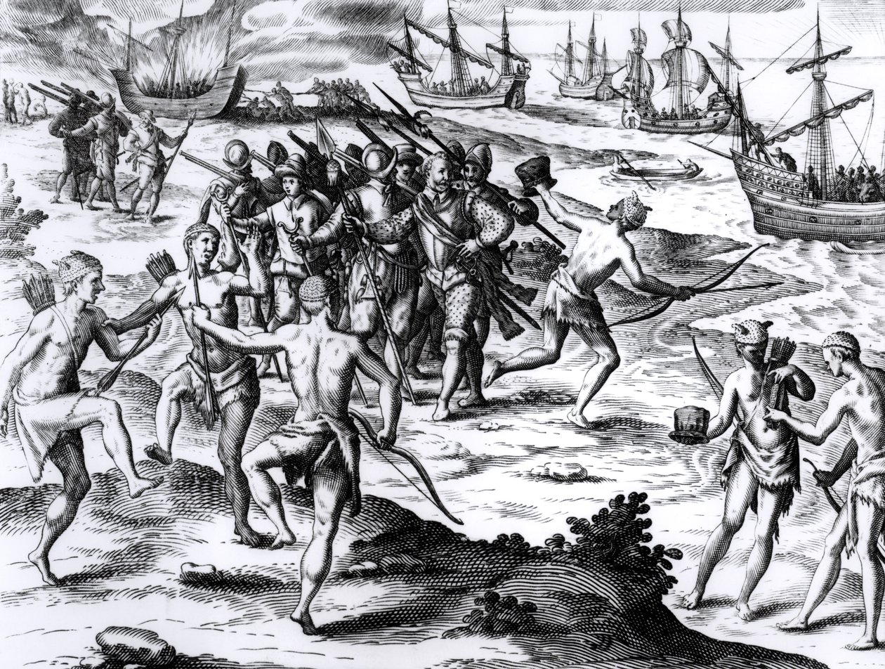 Francis Drake（c.1540-96）在新世界 作者 英语学校