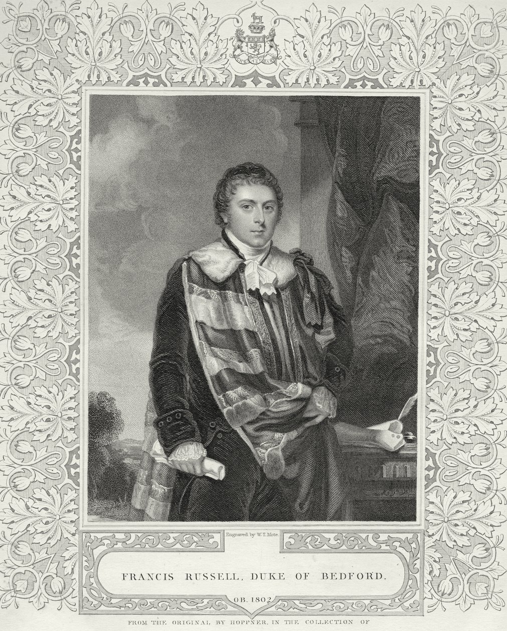 Francis Russell（1765-1802）第五任贝德福德公爵，由WT Mote雕刻 作者 英语学校