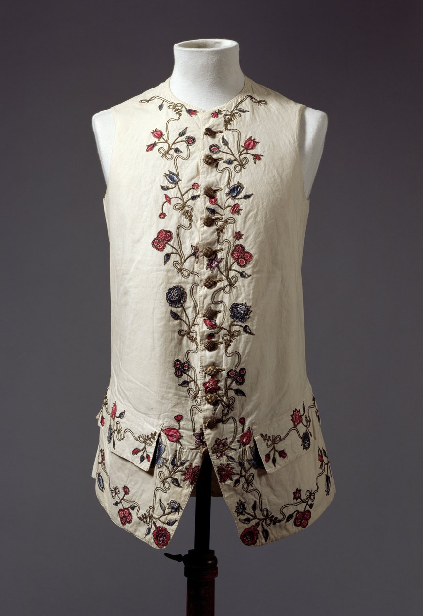 Gentlemans马甲，c.1760-70（亚麻） 作者 英语学校