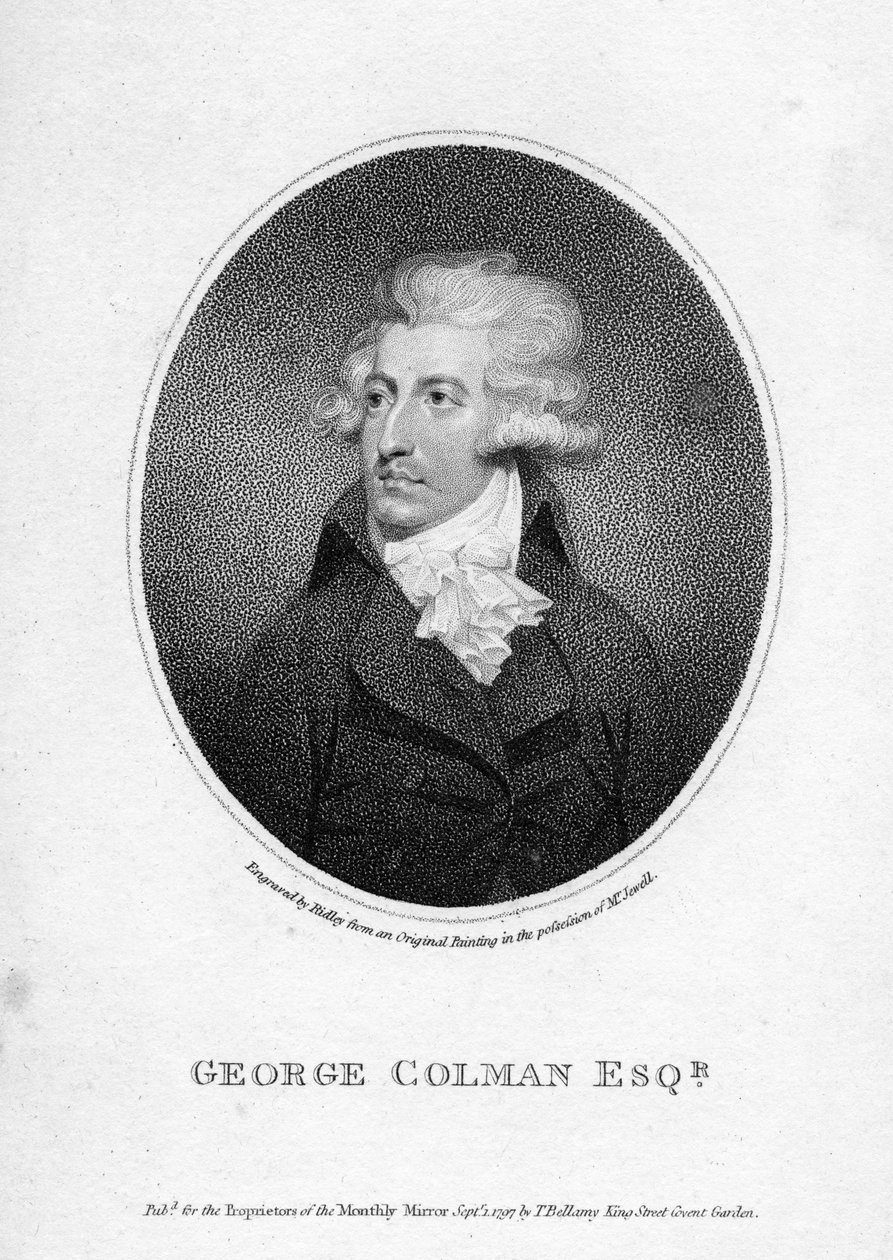 George Colman the Younger，由William Ridley雕刻，1797年 作者 英语学校