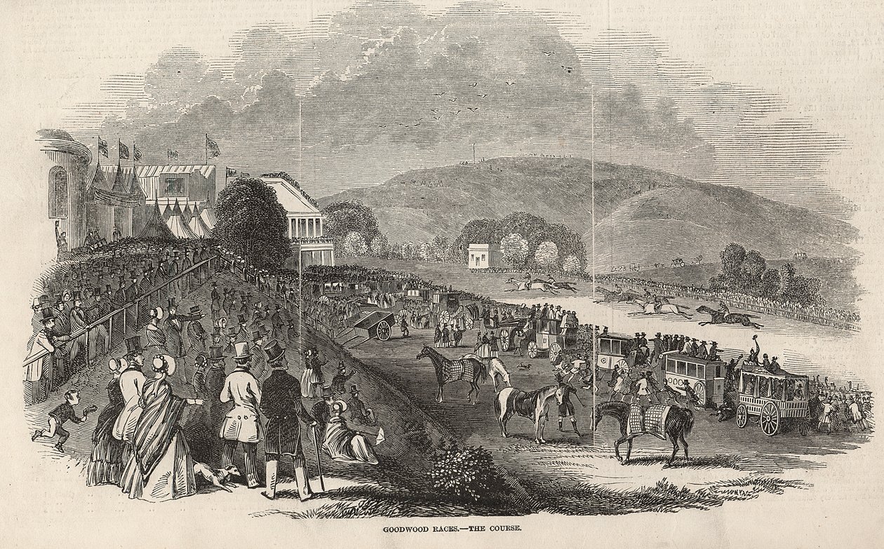 Goodwood Races：The Course，来自&39;The Illustrated London News&39;，1846年8月1日 作者 英语学校