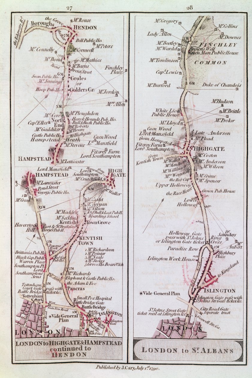 1790年7月1日离开伦敦的大北路 作者 英语学校