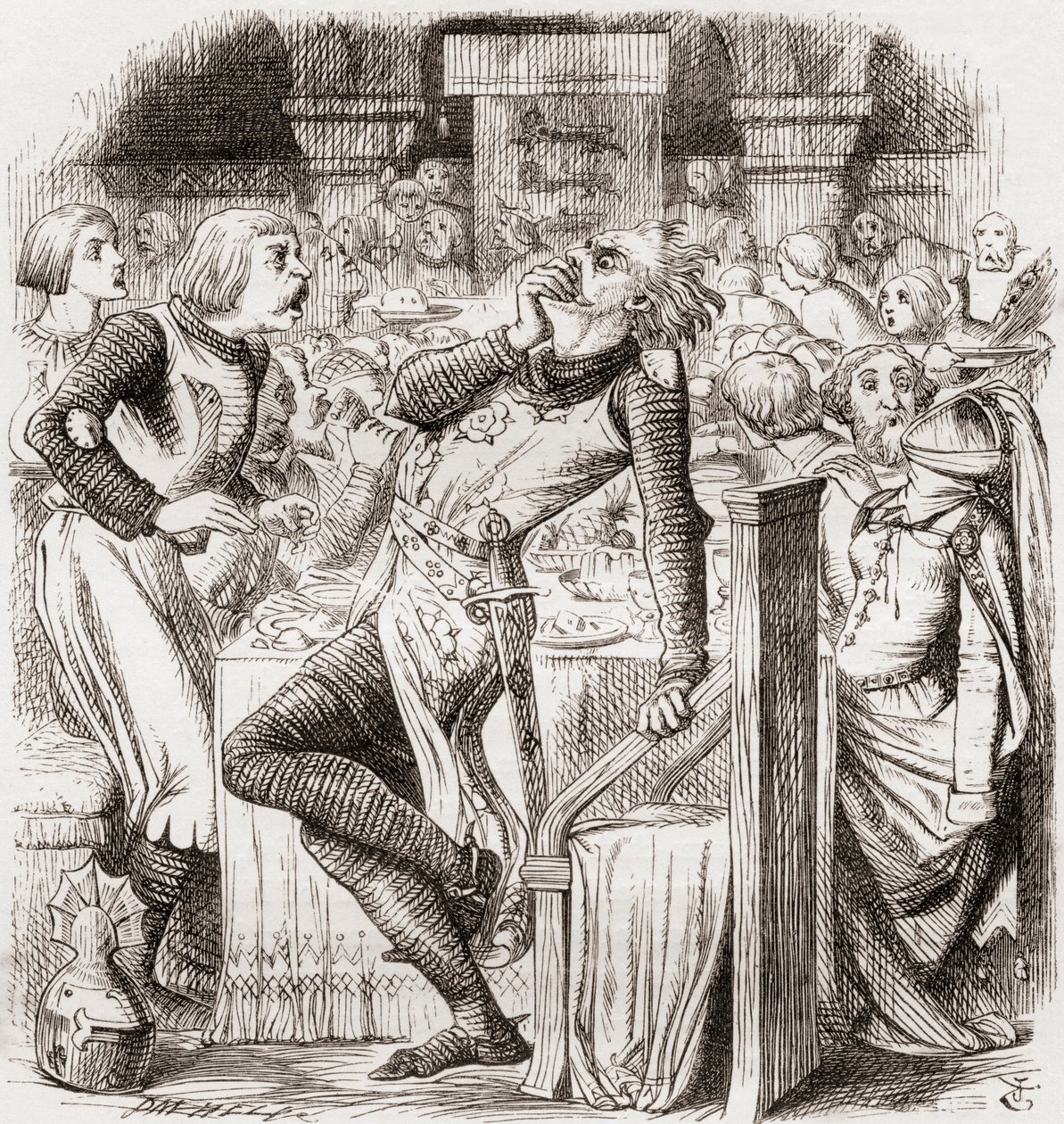 J. Tenniel在1865年出版的Thomas Ingoldsby撰写的“The Ingoldsby Legends or Mirth and Marvels”中的诗歌&39;The Blasphemer&39;s Warning&39;后的插图 作者 英语学校