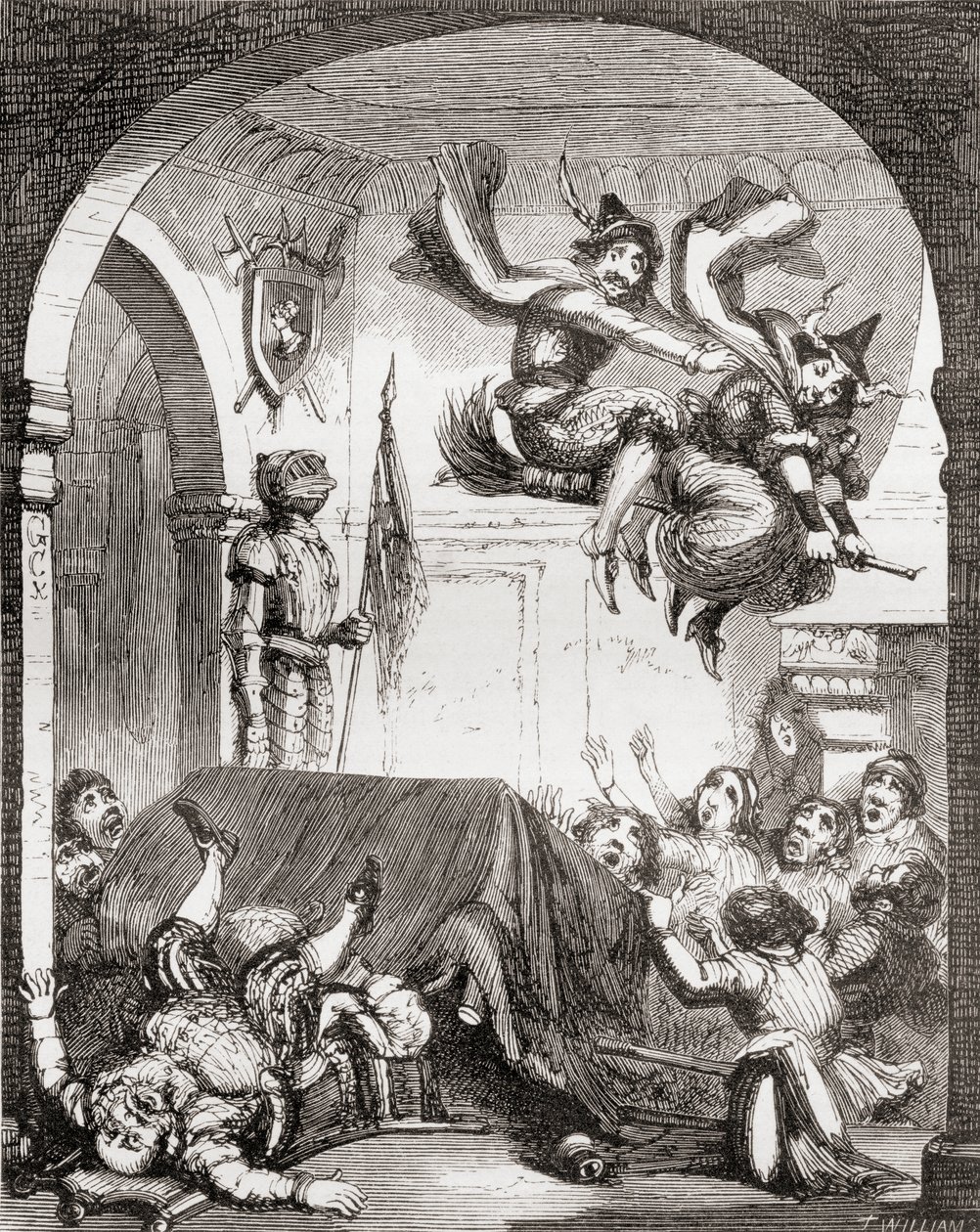 乔治·克鲁伊克斯克（George Cruikshank）为1865年出版的托马斯·英格尔兹比（Thomas Ingoldsby）的“英格尔斯基传说或欢乐与奇迹”中的诗歌“女巫嬉戏”所作的插图 作者 英语学校