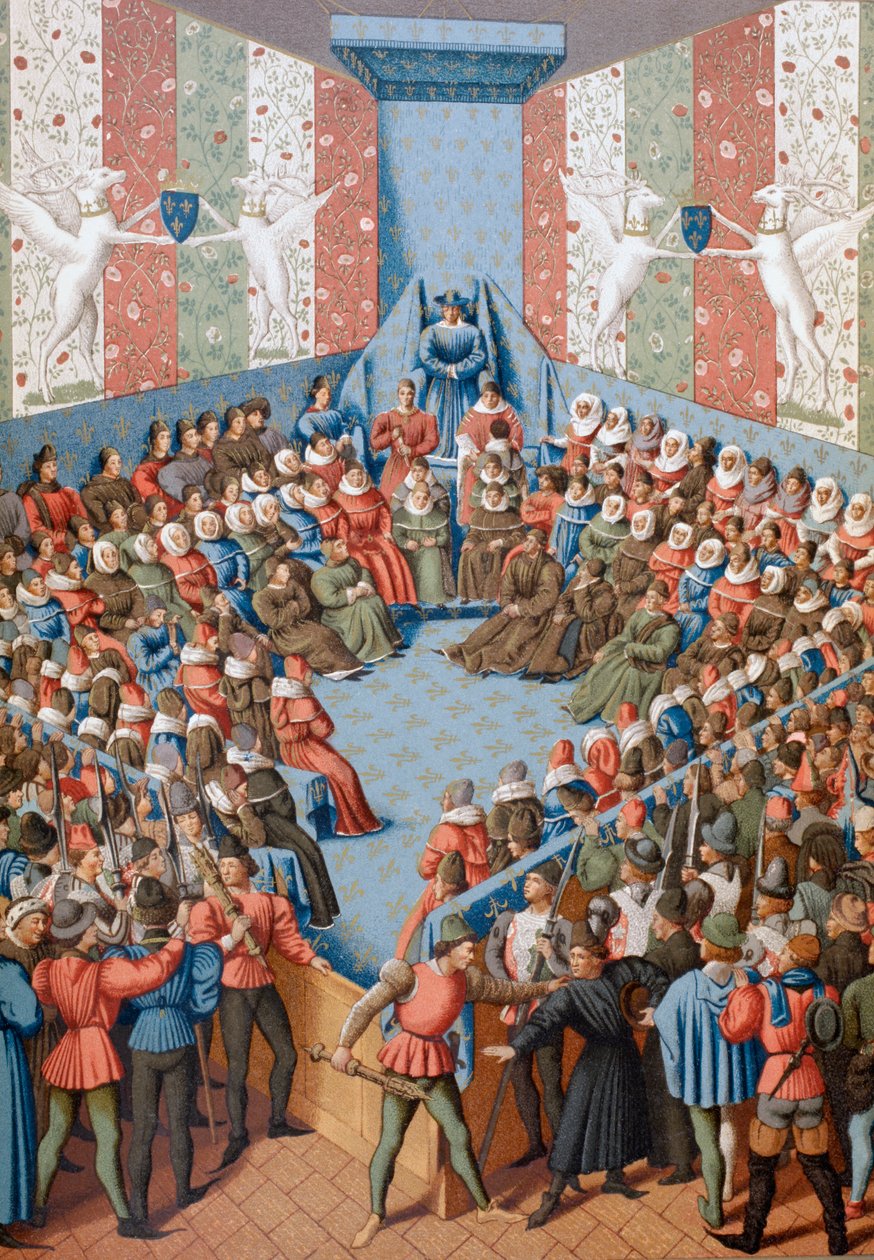 Jean II，Alencon公爵在审判中被指控与英国人密谋，1880年 作者 英语学校