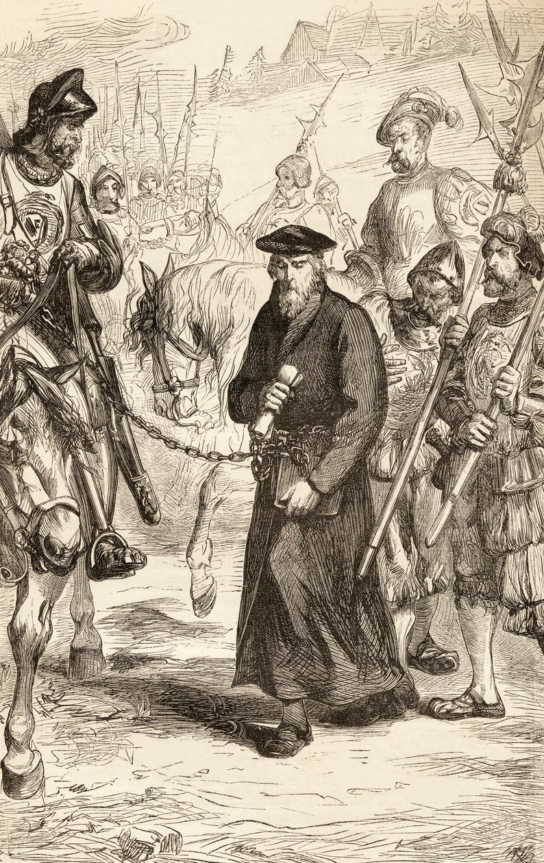 布拉格的杰罗姆在去监狱的路上，1865年（木刻） 作者 英语学校