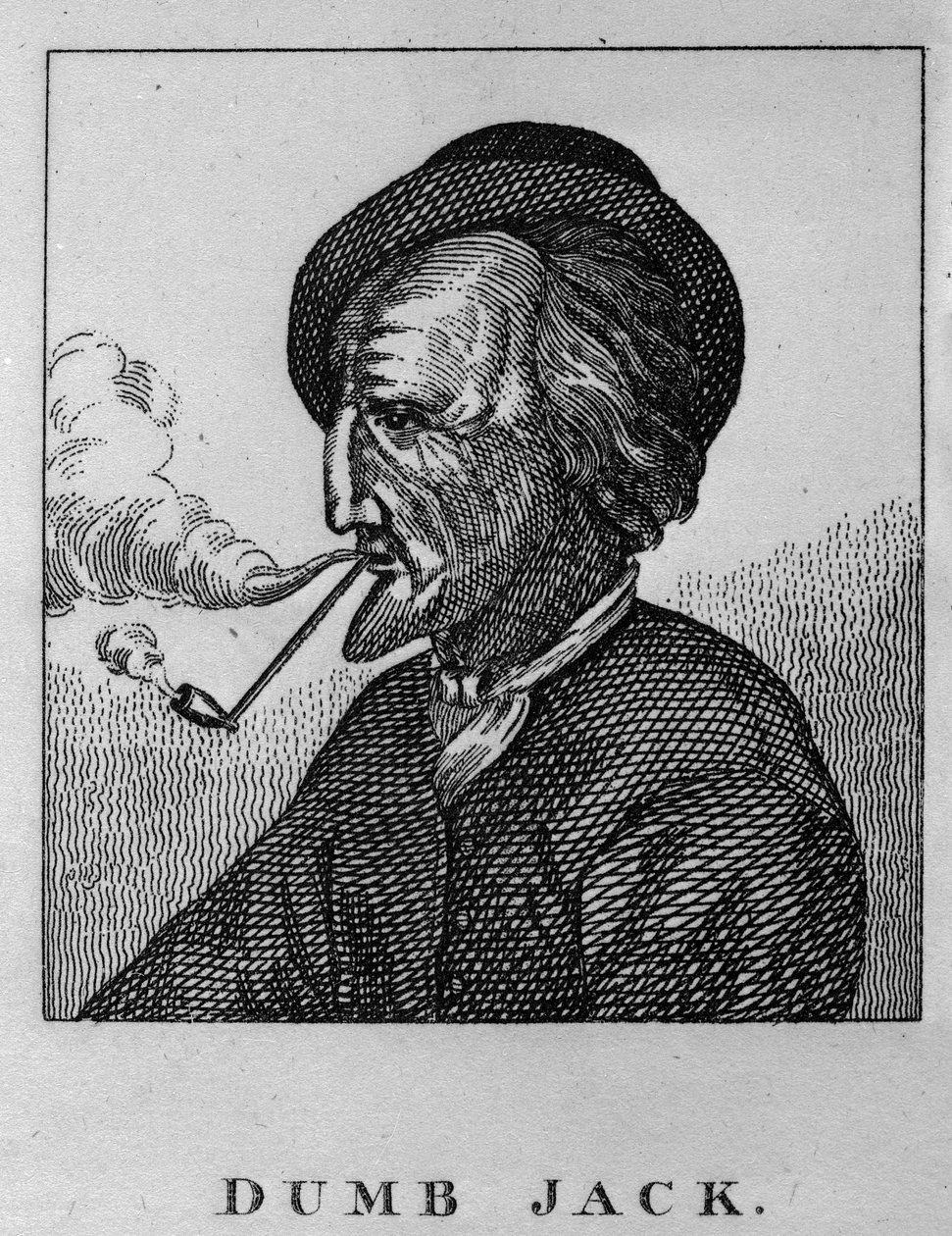 John Gale，别名Dumb Jack，来自1819年“伦敦杰出和古怪人物的肖像和面孔” 作者 英语学校