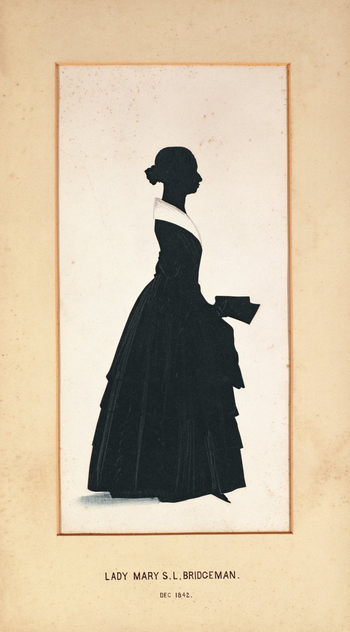 玛丽·布里奇曼夫人，一位未知艺术家的剪影，1842年（论文） 作者 英语学校
