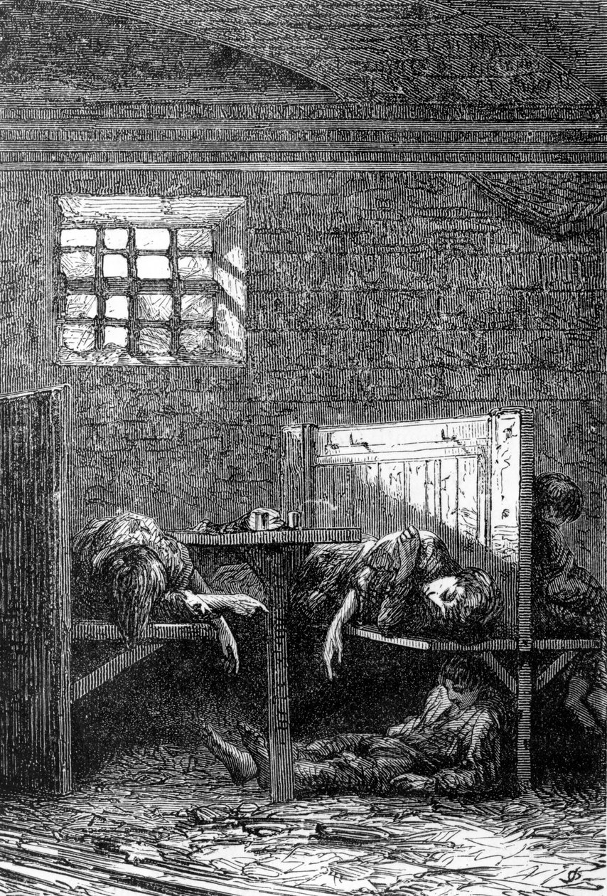 Little Sleeping Vagabonds，来自Edorddo de Amicis的&39;Ricordi di Londra&39;插图，1874年出版 作者 英语学校