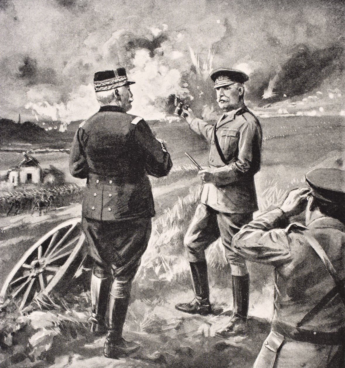 1915年的基督纳勋爵和Joffre将军，出自1916年伦敦出版的“战争画报专辑”。 作者 英语学校
