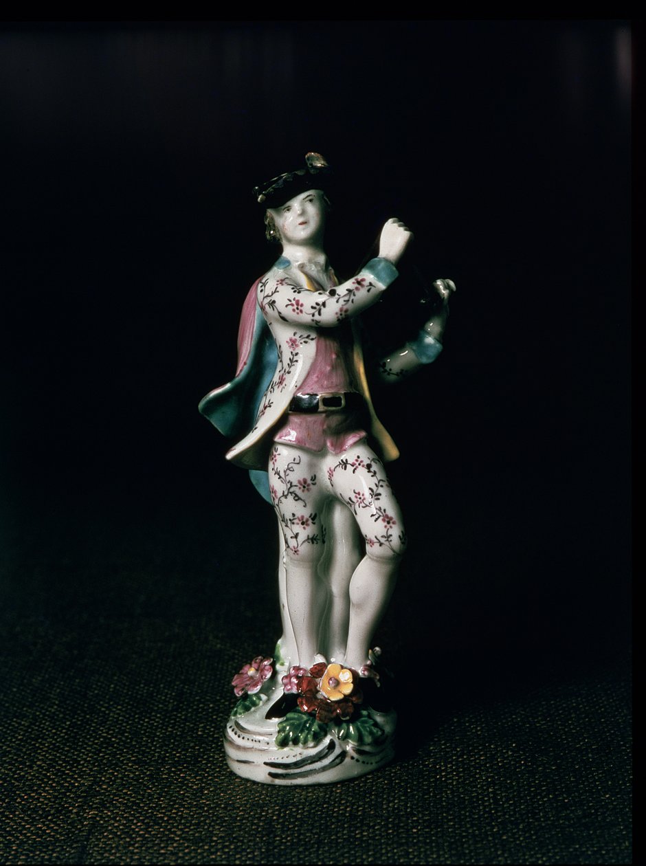 洛斯托夫特身材的男孩玩三角形，c.1780（瓷器） 作者 英语学校