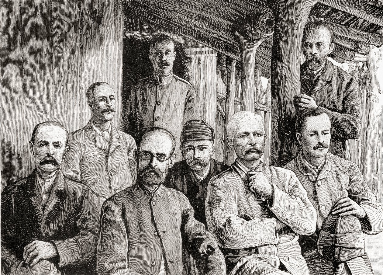 1890年，麦凯在Usambiro的传教站（木版画） 作者 英语学校