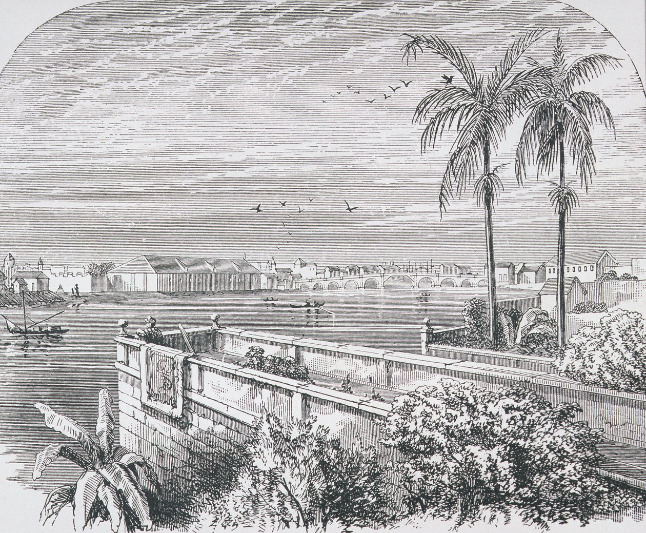 菲律宾马尼拉，来自牧师托马斯米尔纳的“地理画廊”，出版于1880年 作者 英语学校