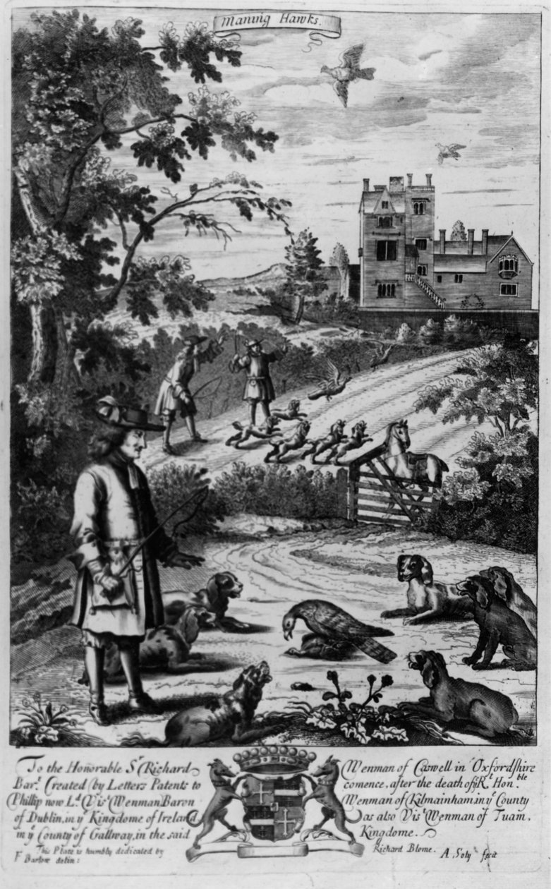 1686年由理查德布洛姆出版的“绅士的娱乐”中的鹰派鹰派 作者 英语学校