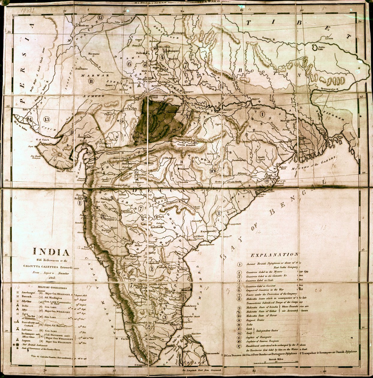 1803年印度地图 作者 英语学校