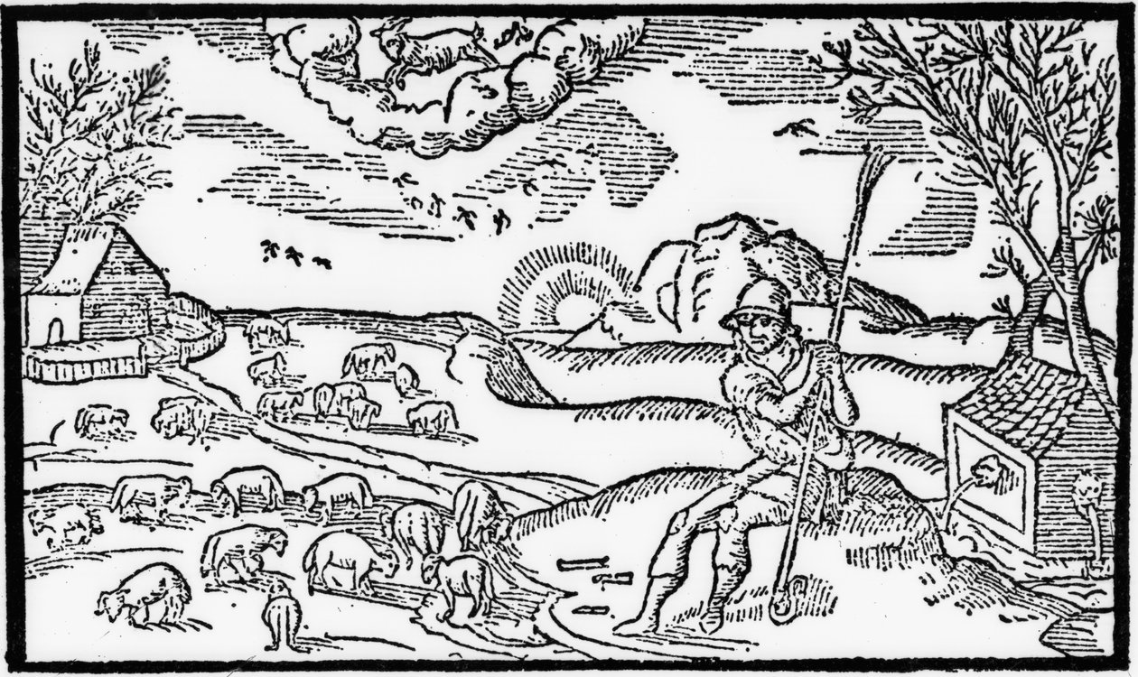 12月，来自Esmond Spenser的“The Shepheardes Calender”（1552-99），原始传真于1579年出版 作者 英语学校