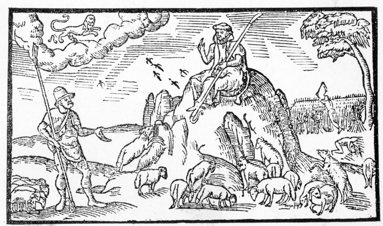 7月，来自Esmond Spenser（1552-1599）的“The Shepheardes Calender”，原始传真于1579年出版 作者 英语学校
