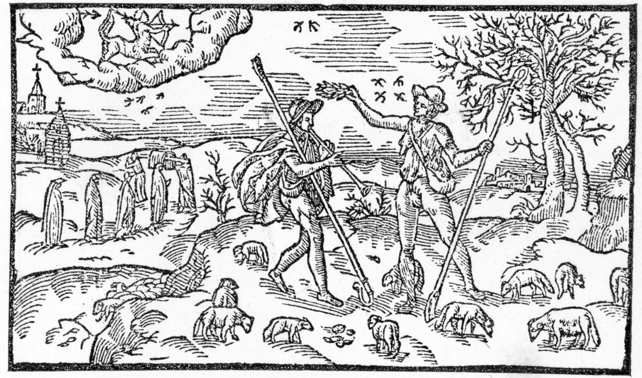 十一月，来自Esppen Spenser（1552-99）的&39;The Shepheardes Calender&39;，传真于1579年出版的原版 作者 英语学校