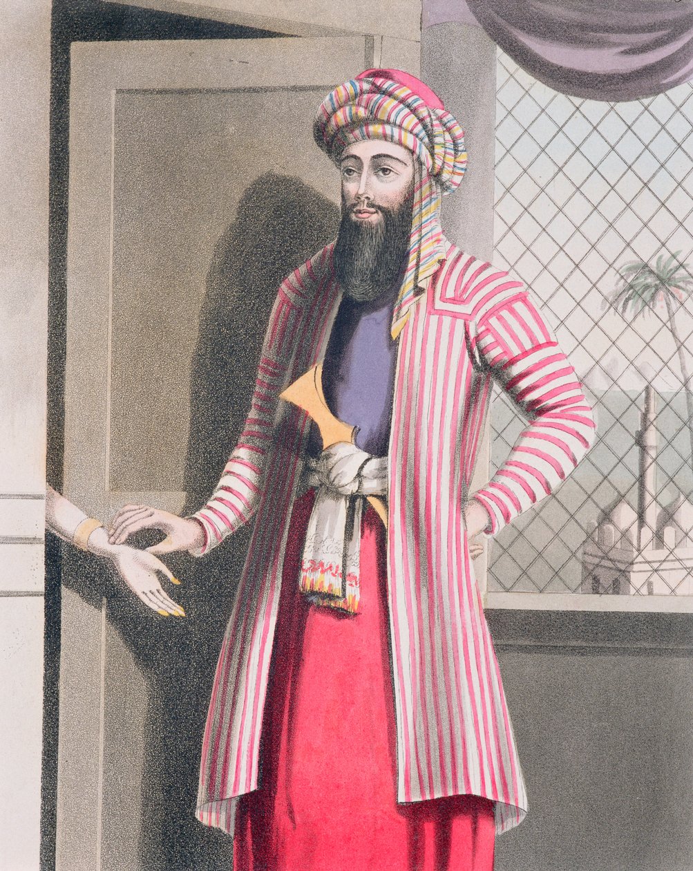 穆斯林医师（叙利亚）采取妇女患者的脉搏，1820年代 作者 英语学校
