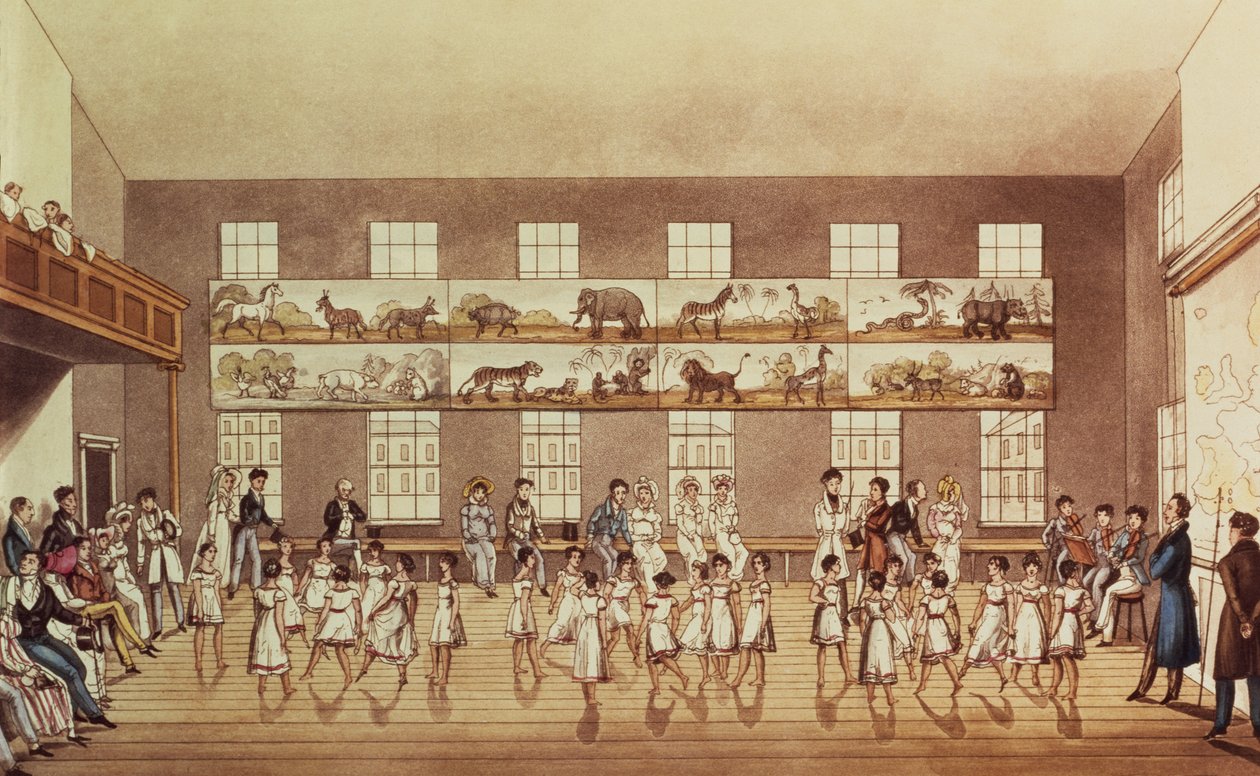 Owens Institution先生，新拉纳克（Quadrille Dancing），由George Hunt，酒吧刻。 1825 作者 英语学校