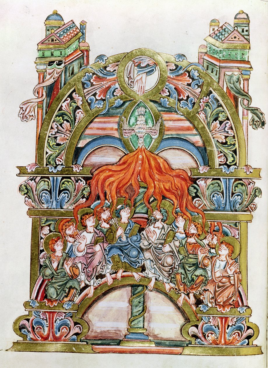 369（Y-7）f.29v五旬节，来自温彻斯特教宗，10-11世纪 作者 英语学校