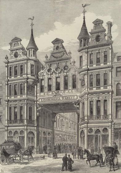 新的Leadenhall市场，来自The Illustrated London News，1881年12月24日 作者 英语学校