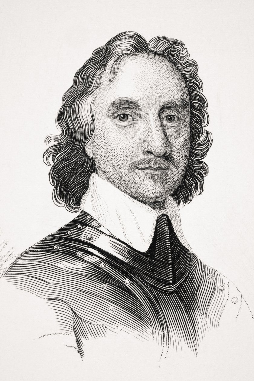 Oliver Cromwell，来自Brougham勋爵的“旧英格兰的有价值”的插图，出版于1880年 作者 英语学校