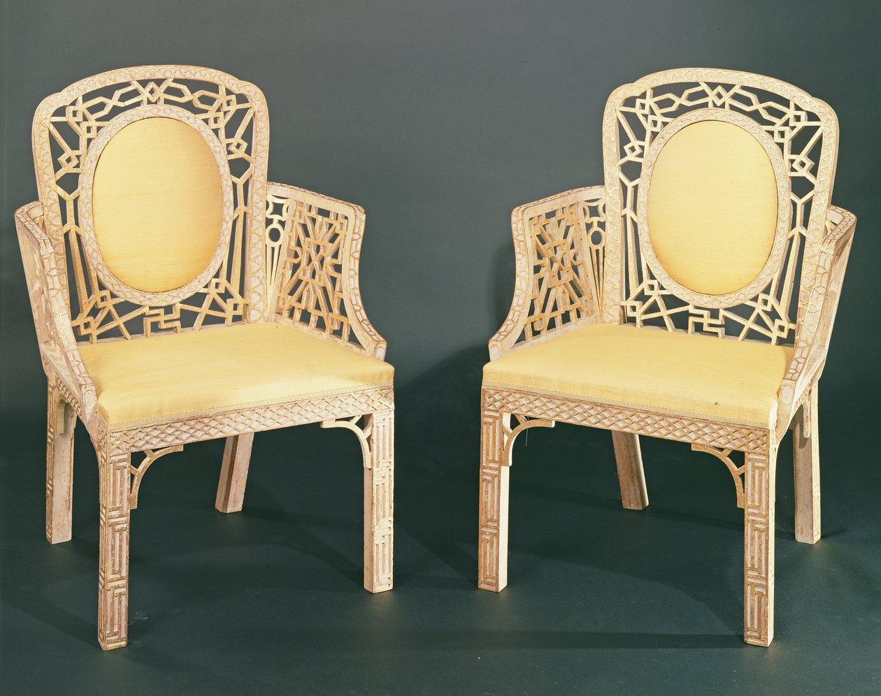 一对中国Chippendale椅子，c.1770 作者 英语学校