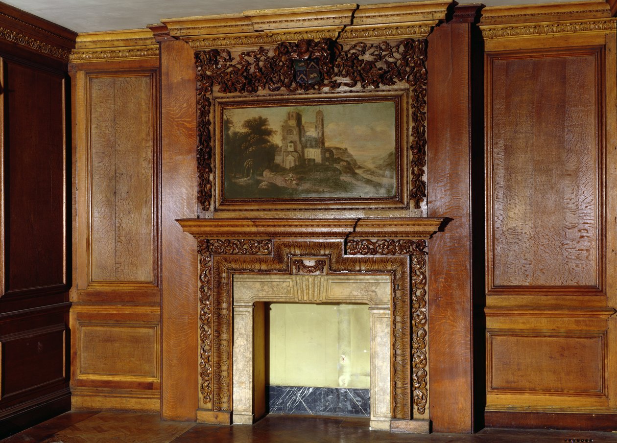 老宫殿的镶板和烟囱，Bromley-by-Bow，c.1605 作者 英语学校