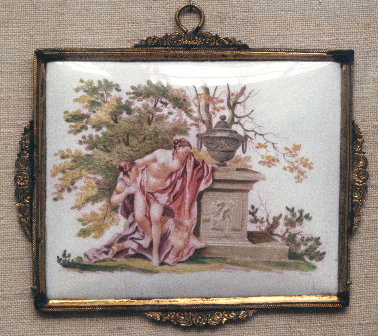 描绘金星和阿多尼斯的牌匾，伯明翰，c.1755-60（陶瓷） 作者 英语学校