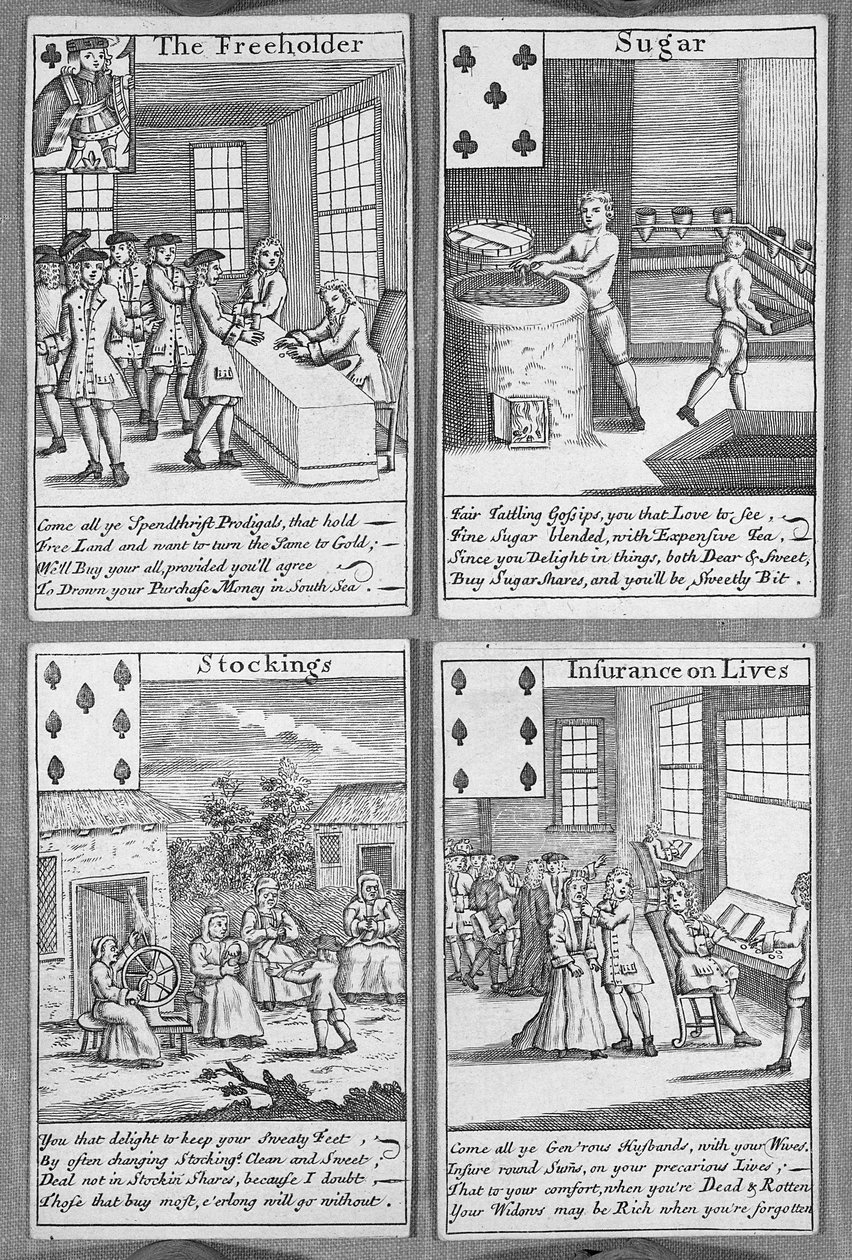 描述当前商业企业的扑克牌，c.1720（打印） 作者 英语学校