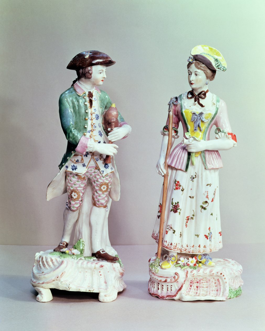 普利茅斯瓷器牧羊人和牧羊女，1770（瓷器） 作者 英语学校