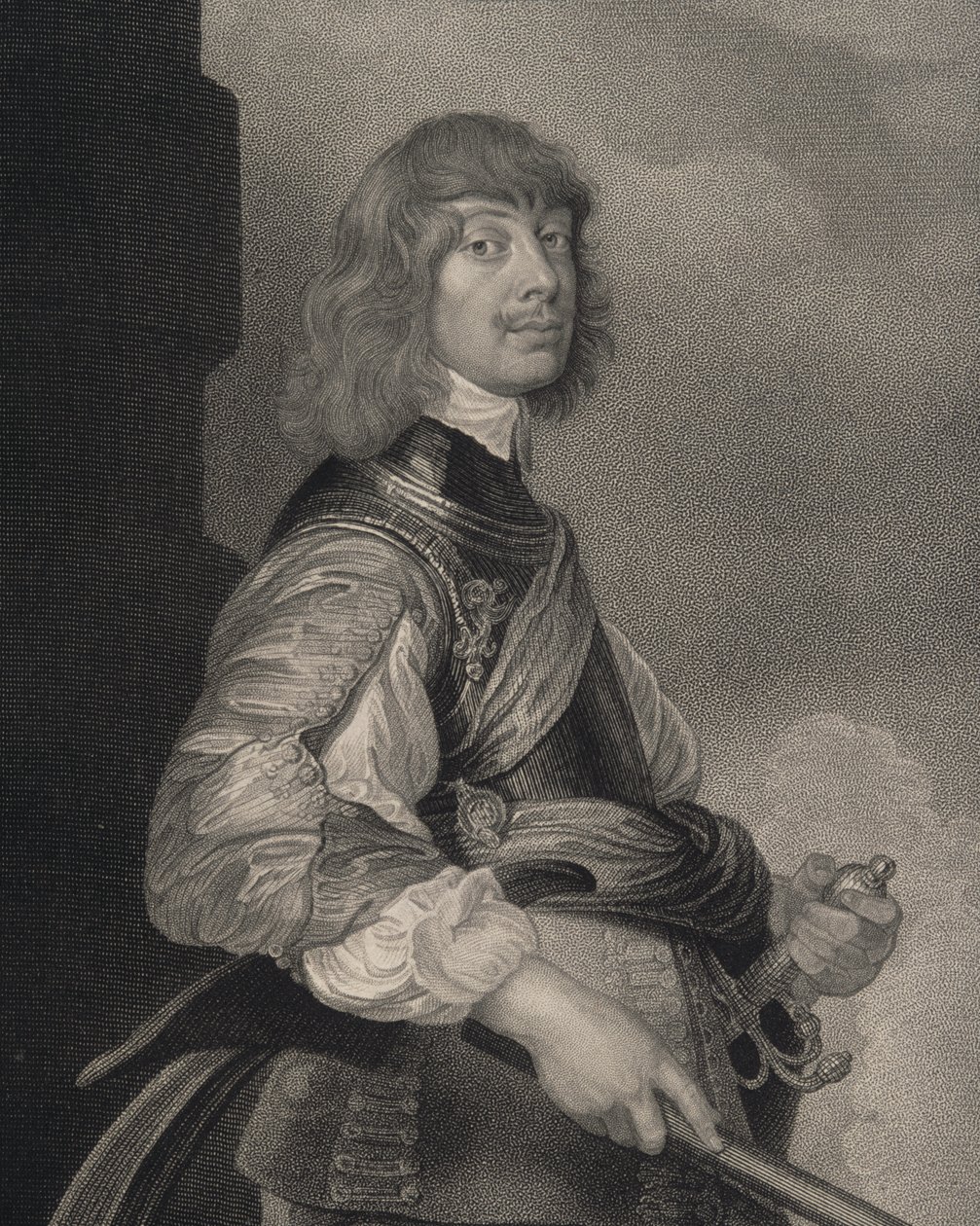 Algernon Percy的肖像（1602-68）诺森伯兰郡的第10伯爵，来自&39;Lodge&39;s British Portraits&39;，1823年 作者 英语学校