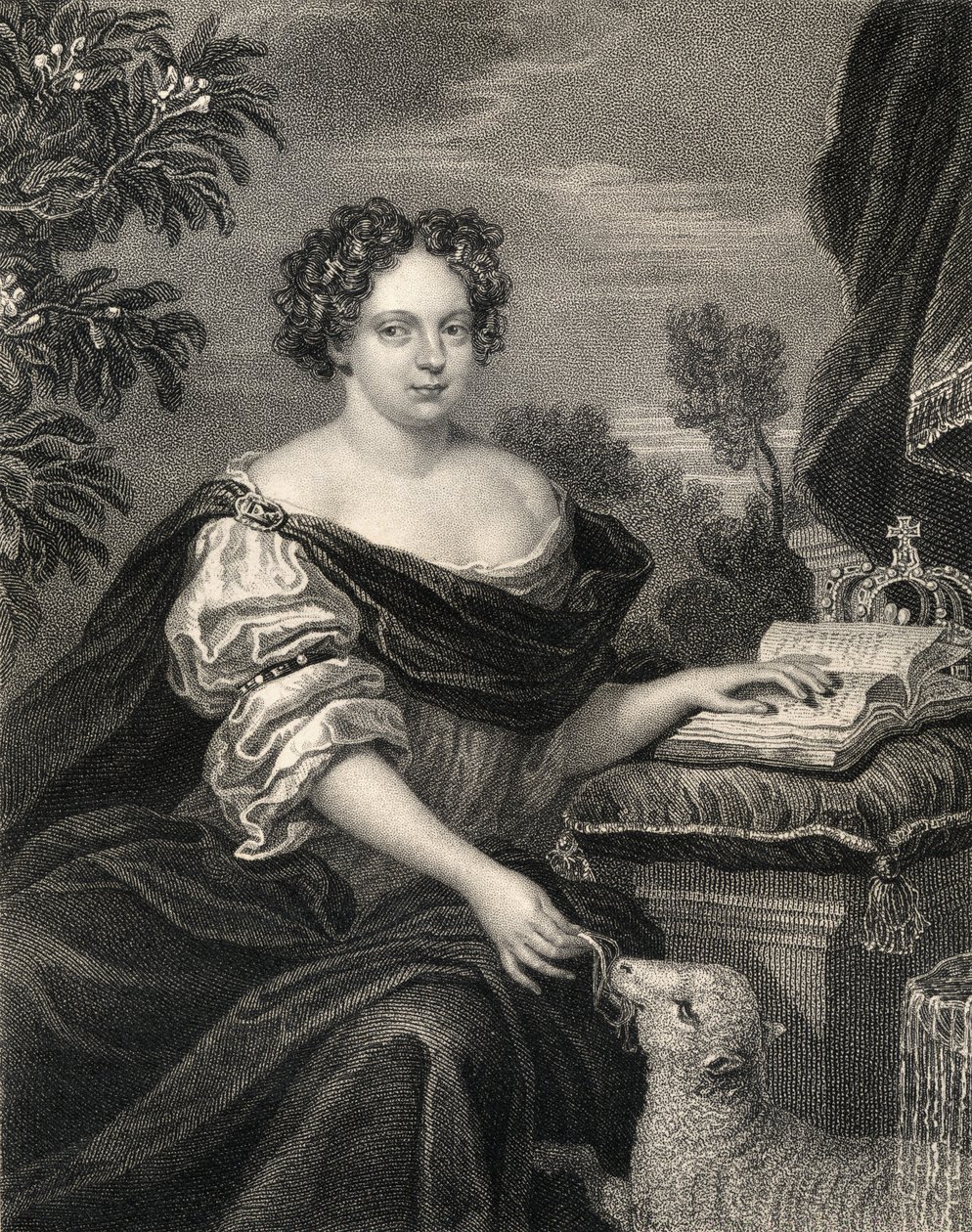 Braganza（1638-1705）的凯瑟琳肖像，来自&39;Lodge&39;s British Portraits&39;，1823年 作者 英语学校