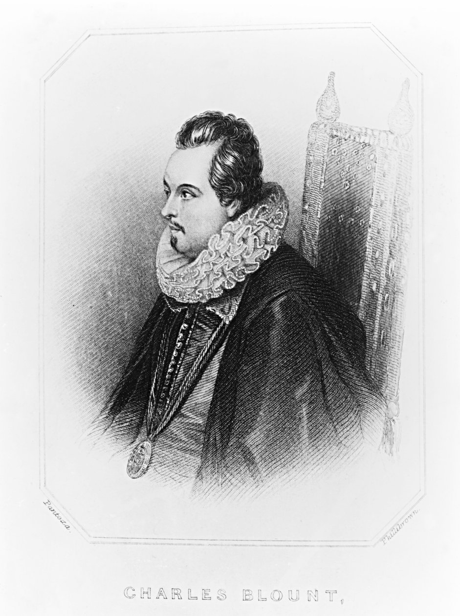 Charles Blount的肖像（约1562-1606）第8届德文郡伯爵，来自&39;Lodge&39;s British Portraits&39;，1823年 作者 英语学校