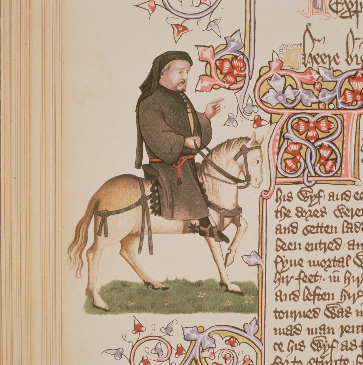 Chaucer的肖像，来自The Geterrey Chaucer的坎特伯雷故事集（c.1342-1400）埃尔斯米尔手稿，传真版，1911年 作者 英语学校