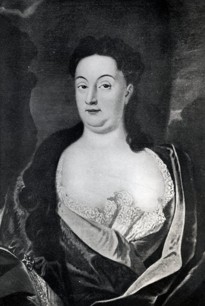 肯德尔公爵夫人舒伦堡伯爵夫人Ehrengard Melusina的肖像（1667-1743） 作者 英语学校