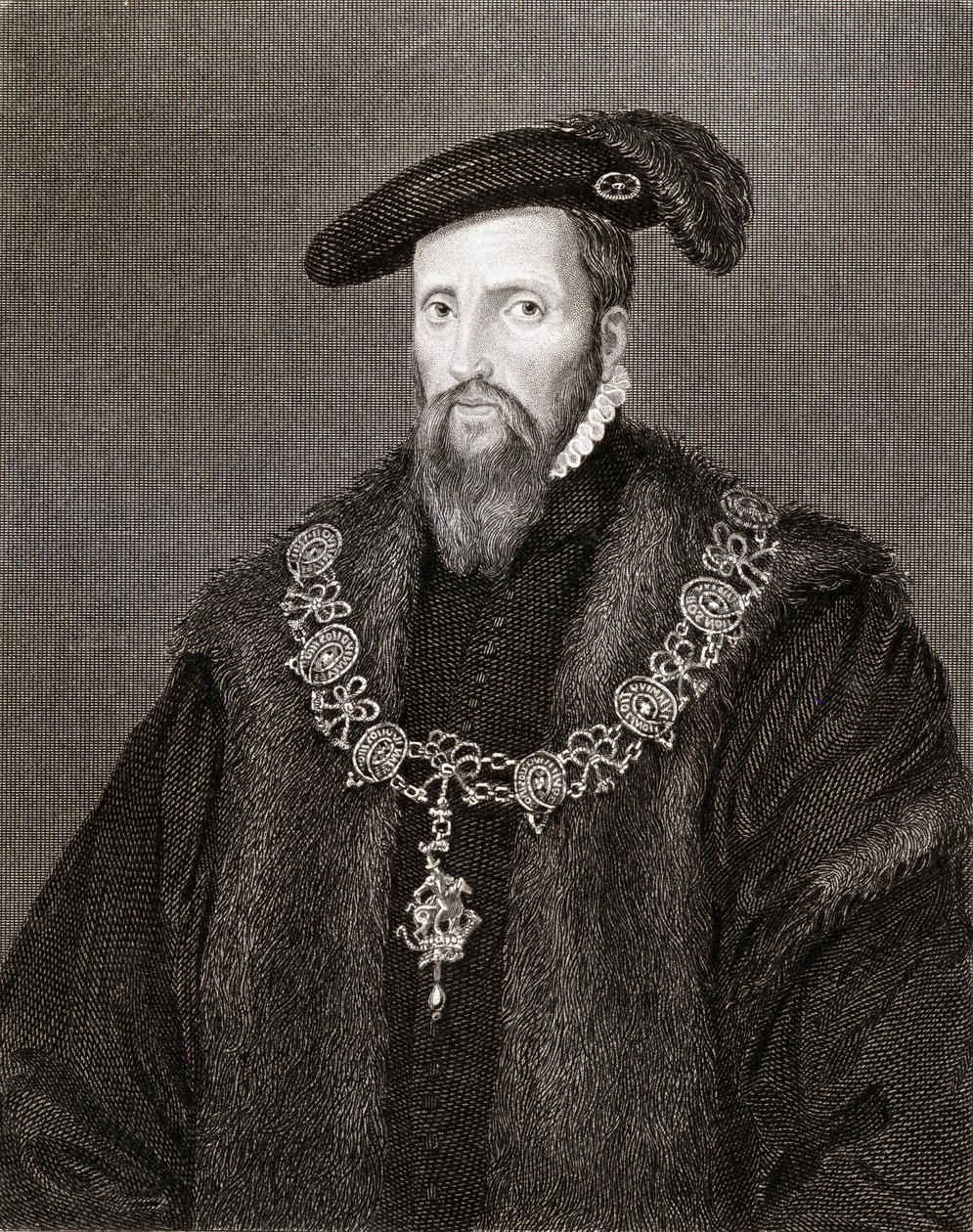 Edward Seymour的肖像（约1500-52）萨默塞特第一公爵，来自&39;Lodge&39;s British Portraits&39;，1823年 作者 英语学校