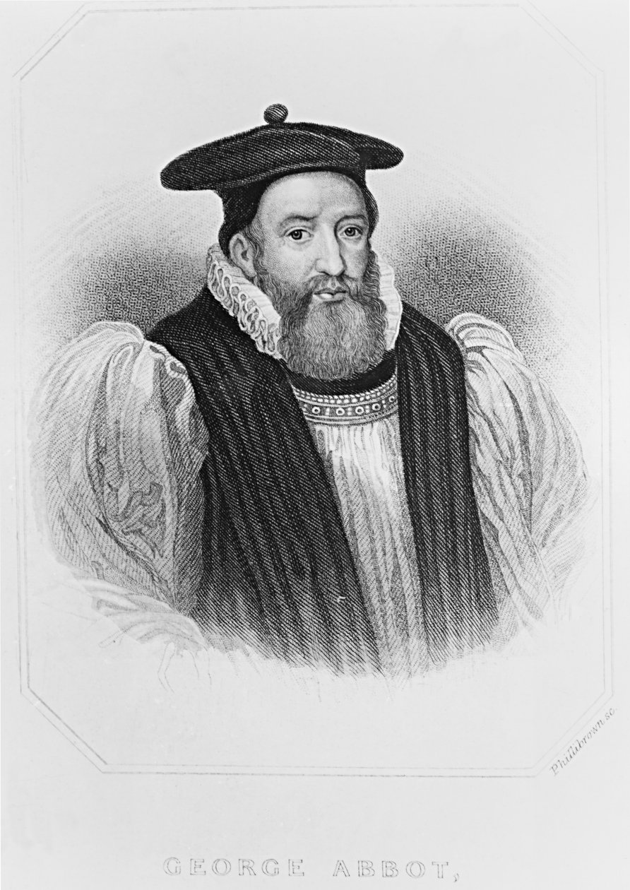 George Abbot（1562-1633）坎特伯雷大主教的肖像，来自&39;Lodge&39;s British Portraits&39;，1823年 作者 英语学校