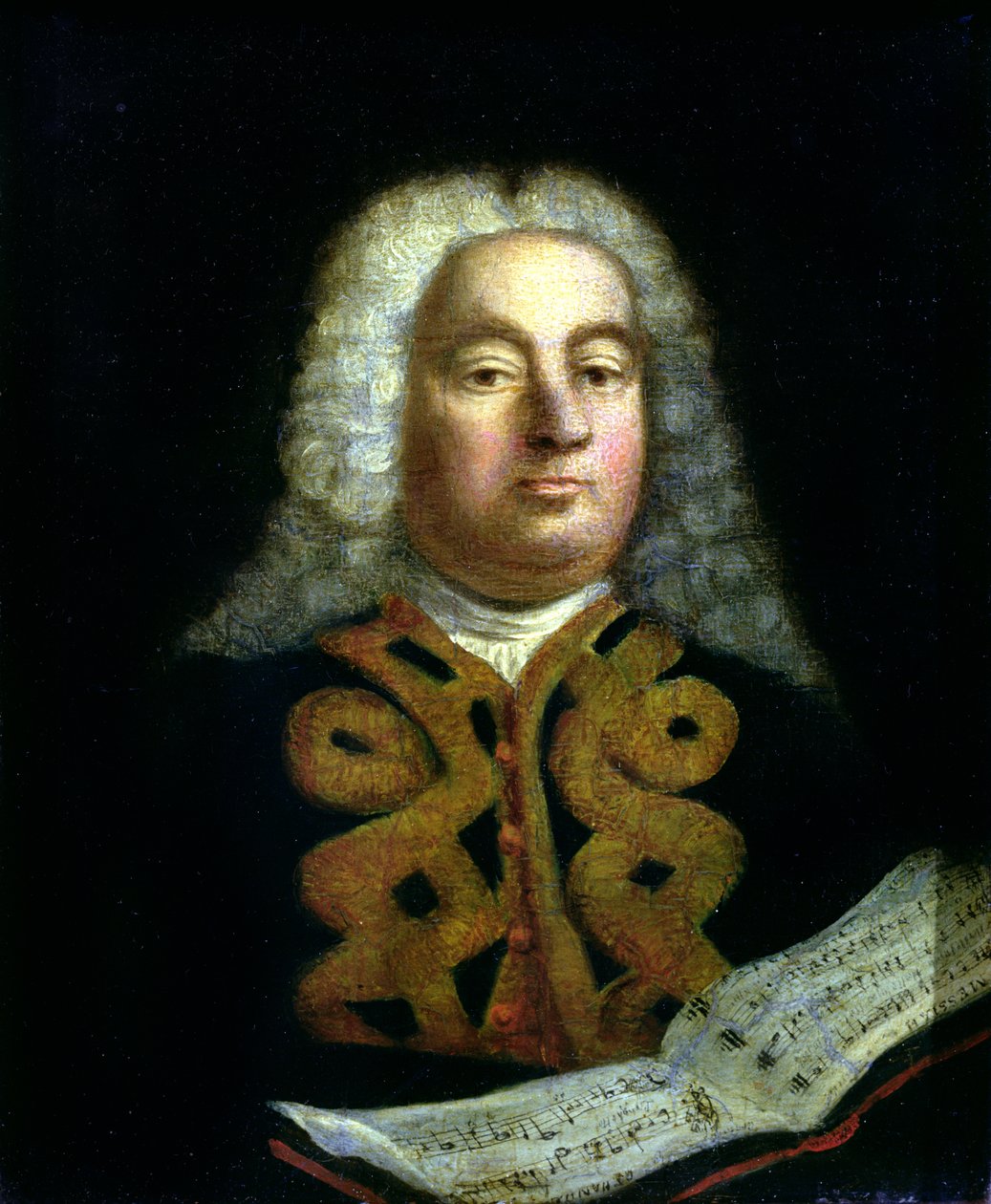 乔治弗雷德里克亨德尔（1685-1759）的肖像与弥赛亚的复制品，1749年 作者 英语学校