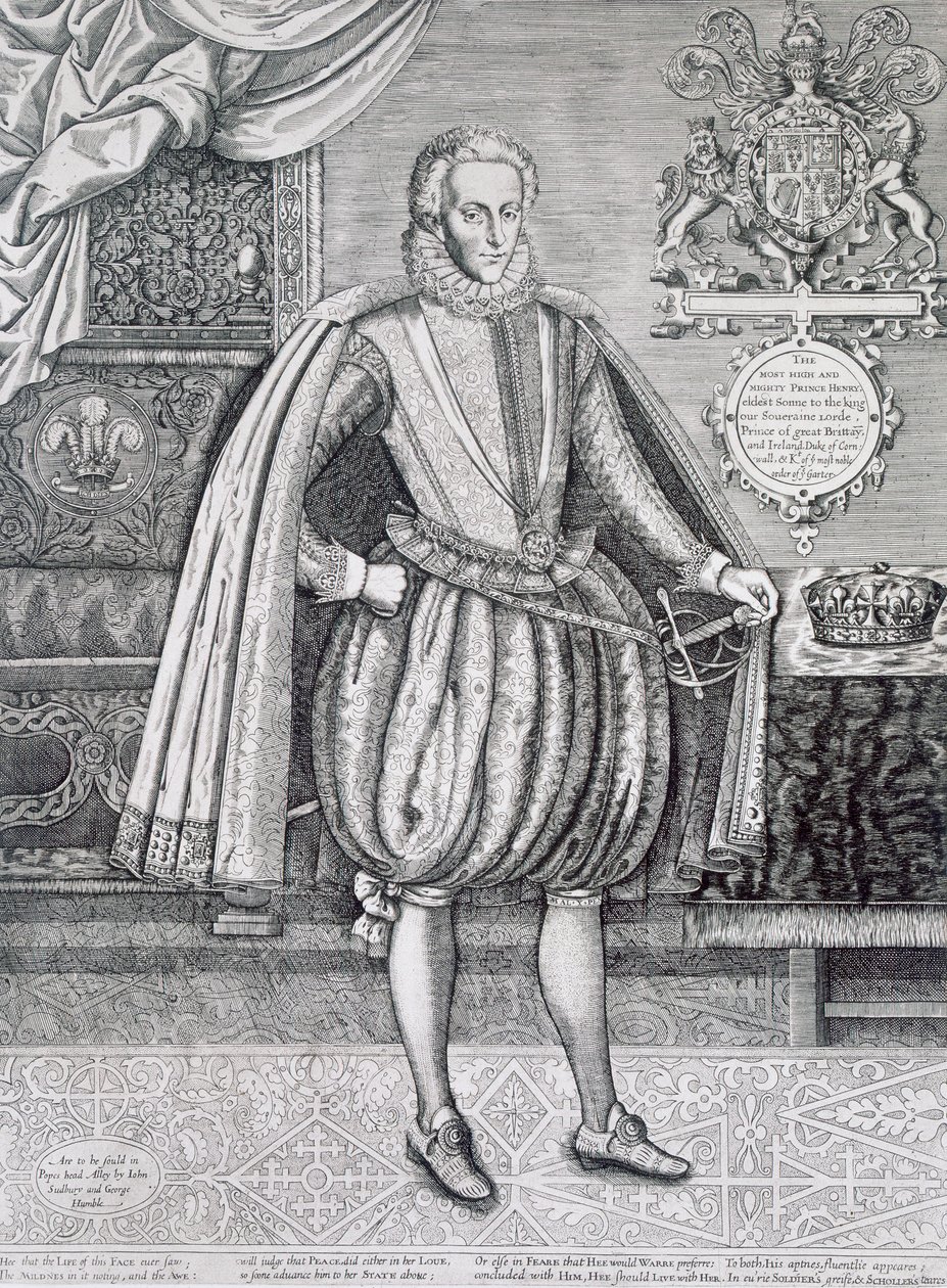 亨利，威尔士亲王（1594-1612）的肖像，来自国王书，由Renold Elstrack（1571-c.1630）1612刻 作者 英语学校