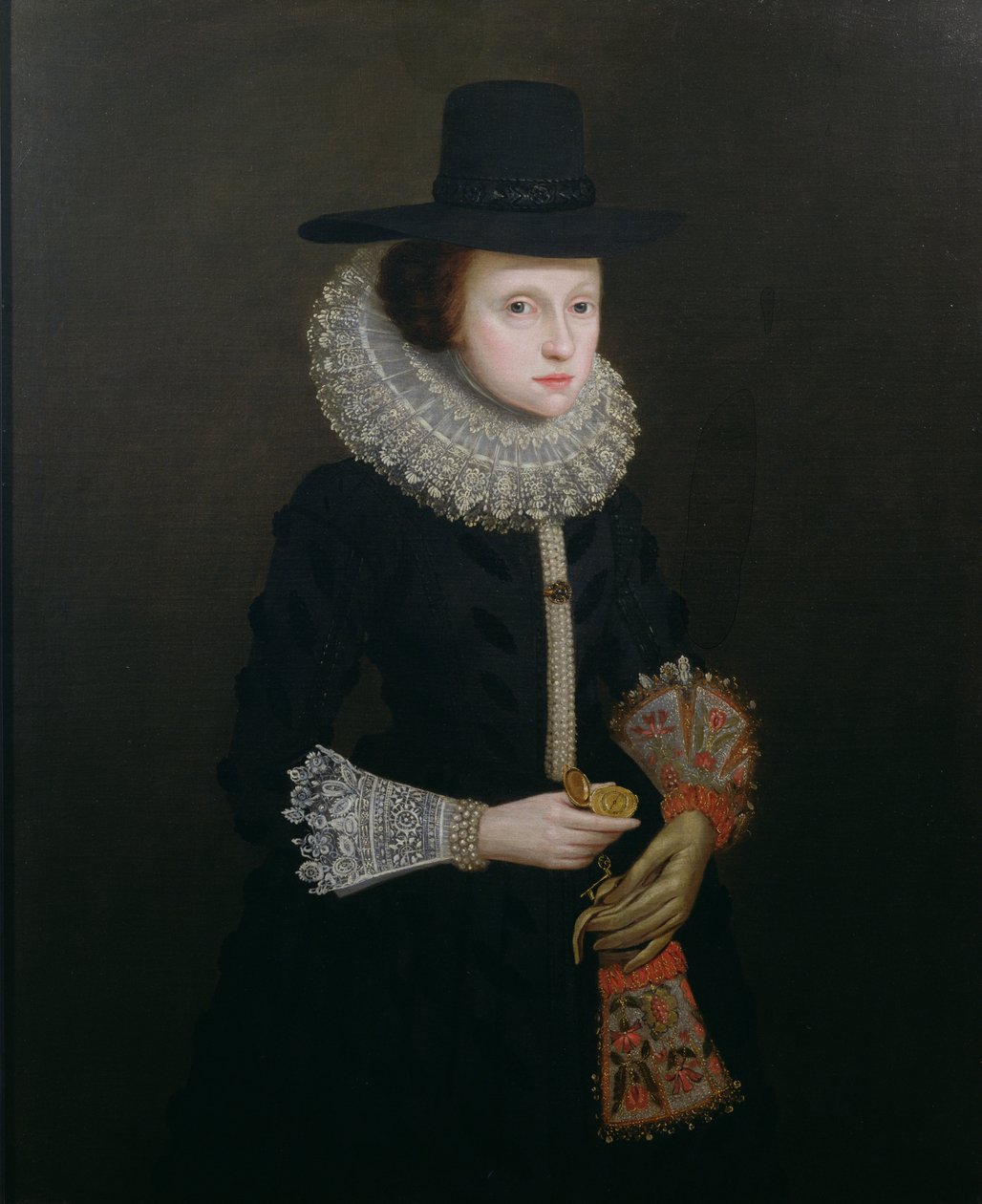 Hester Crispe（nee Ireland），c.1620的肖像 作者 英语学校