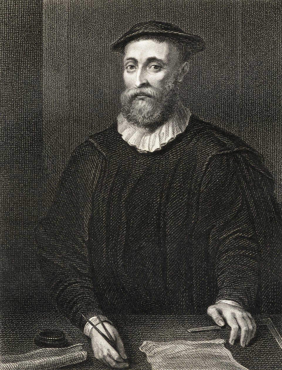 John Knox的肖像（约1514-72），来自&39;Lodge&39;s British Portraits&39;，1823年 作者 英语学校
