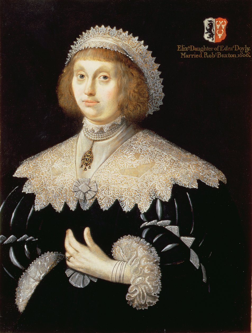 Margaret Conyers的肖像（Tibenham的John Buxton夫人）c.1640 作者 英语学校