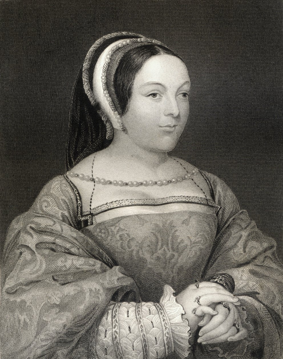玛格丽特都铎（1489-1541）苏格兰女王的肖像，来自&39;Lodge&39;s British Portraits&39;，1823年 作者 英语学校