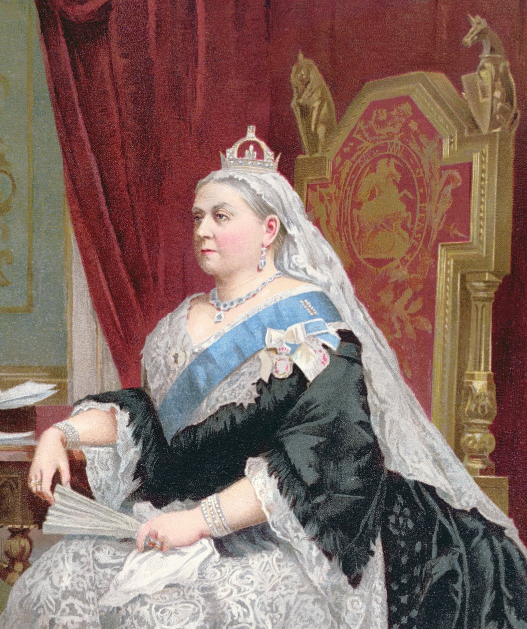 维多利亚女王（1819-1901）的肖像，1887年，她的金禧年，1887年（细节148853） 作者 英语学校