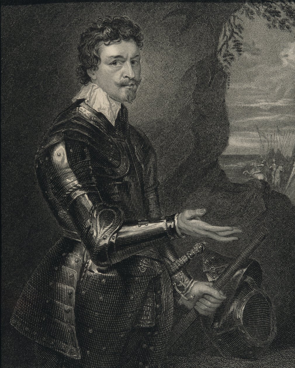 Thomas Wentworth的肖像（1593-1641）斯特拉福德的第一伯爵，来自&39;Lodge&39;s British Portraits&39;，1823年 作者 英语学校